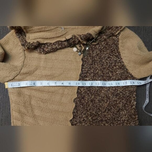 Fairygrunge Asymmetric Sweater Size Medium Mixed Knit Whimsigoth Y2K - Picture 8 of 14